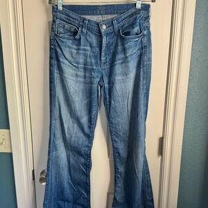7 for All Mankind Ginger Wide Leg Jeans 29 Designer Denim